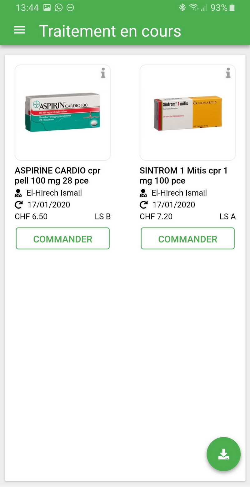 Commander avec notre App